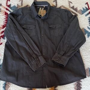 Men's Casual Button Down Shirt - Black